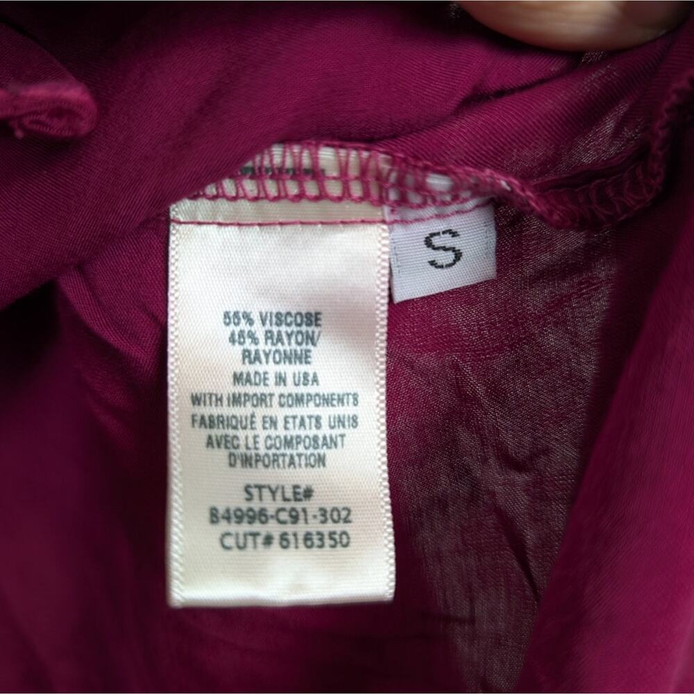 C&S by Cloth & Stone Raspberry High Low Button Front Blouse Size S - Picture 7 of 7